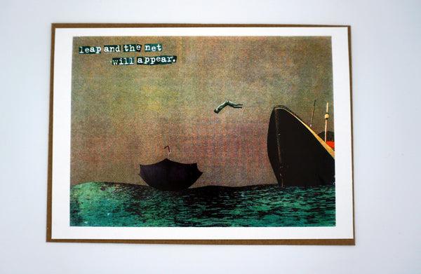 Leap and the net will appear John Burroughs Quote Greeting Card