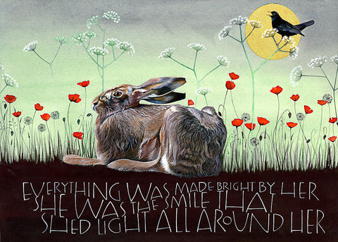 Sam Cannon The Hare and the Blackbird Leo Tolstoy Quote Greeting Card