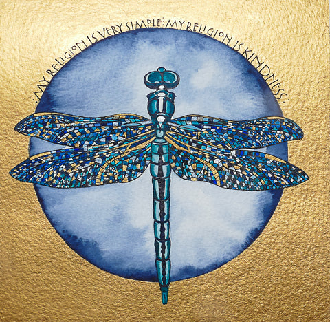 Sam Cannon Dragonfly My Religion is Kindness Quote Greeting Card
