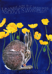 Sam Cannon Emily Dickinson Hare Greeting Card