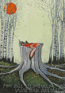 Sam Cannon Not All Those Who Wander are Lost Greeting Card with fox